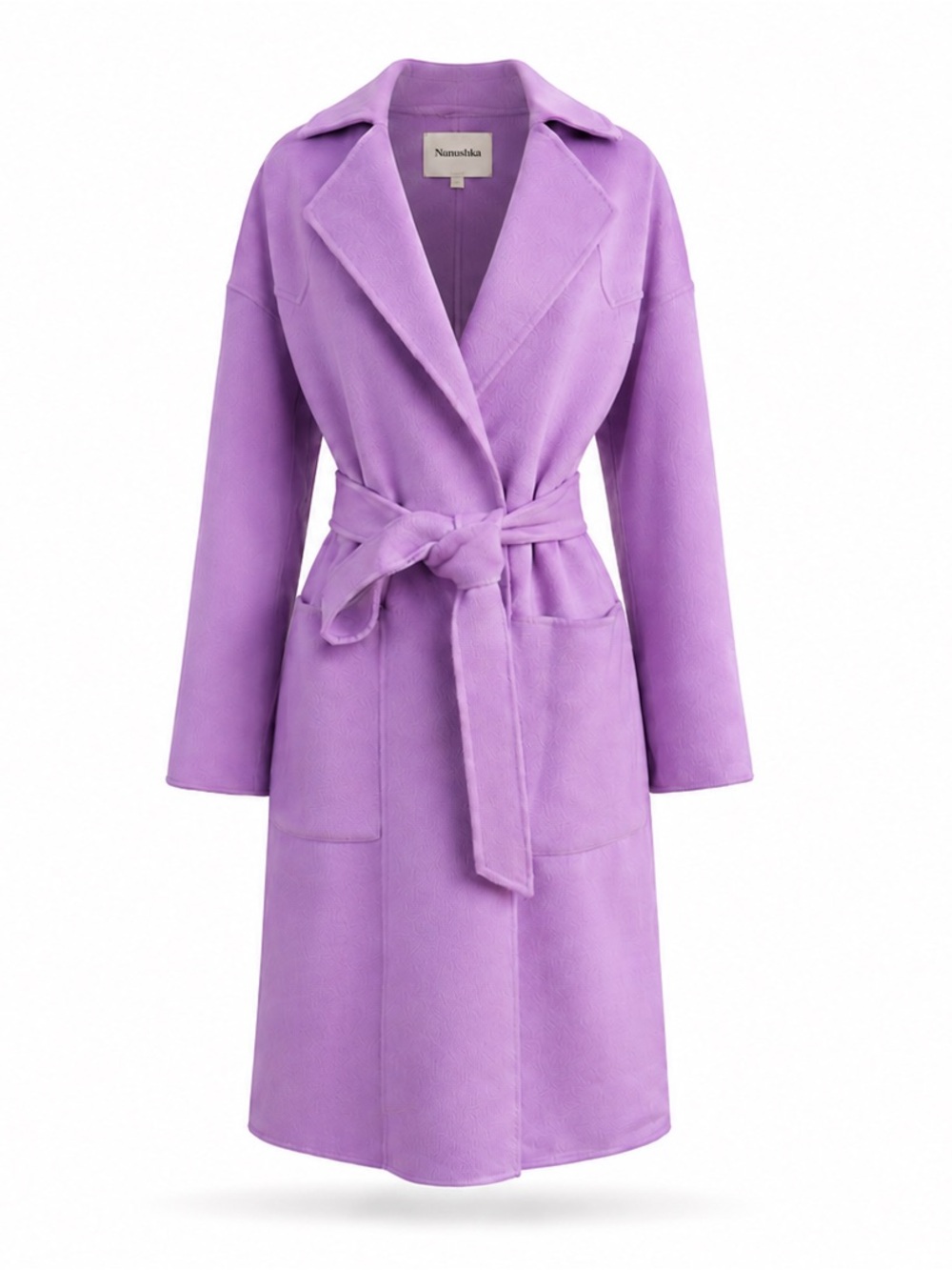 Nanushka Alamo Wool Wrap Coat Lavender Lilac Sz XS